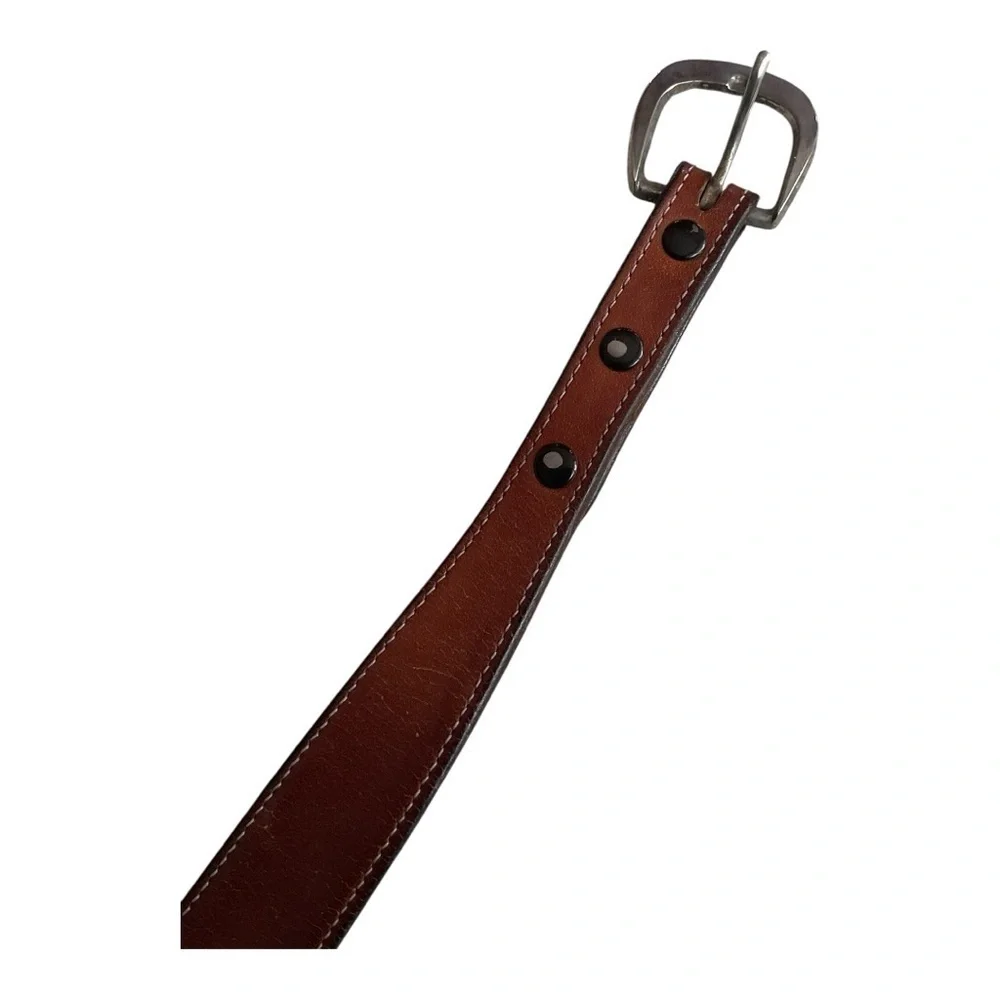 Men’s Brown Genuine Leather Belt with Silver Buckle – Classic Everyday Style